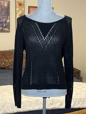 Urban Outfitters Pins & Needles Open Knit Mesh Cotton Blend Ballet Boat Neckline